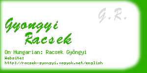 gyongyi racsek business card