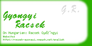 gyongyi racsek business card